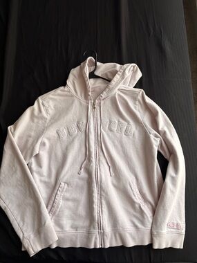 Y2K New York & Company Light Pink Zip-Up Hoodie
